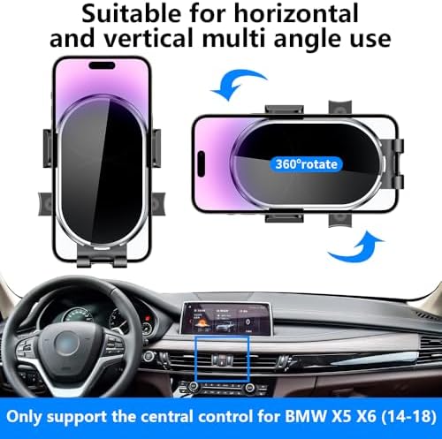 Premium Car Phone Holder for BMW X5 (2014-2018) & X6 (2015-2019) – Custom-Fit Dashboard Mount for Secure Smartphone Access – Enhanced Navigation Experience & Sleek Interior Upgrade – Tool-Free Installation & Adjustable Viewing Angles – Perfect for Driving Safety & Convenience