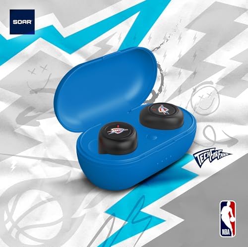 SOAR NBA True Wireless Earbuds V.2 – Elevate Your Audio Experience with State-of-the-Art Bluetooth 5.0, Exceptional Sound Quality, and Official NBA Branding for Ultimate Fan Engagement, Designed for Comfort and Hands-Free Convenience