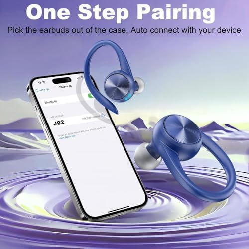 Elevate Your Audio Experience with Game Xtrem Bluetooth 5.3 Wireless Earbuds – Unmatched 60-Hour Battery Life, Deep Bass Sound for Total Immersion, and IPX7 Waterproof Design – Tailored for Active Lifestyles with Secure Over-Ear Hooks for Ultimate Stability and Enhanced ENC Microphone for Clear Calls – Ideal for Fitness Enthusiasts, Runners, and Daily Use.