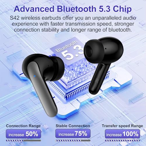 Advanced Bluetooth 5.3 Wireless Earbuds – Noise Cancelling In-Ear Headphones Engineered for Google Pixel 9/8/7 – Immersive Deep Bass, 40-Hour Battery Life, and IP7 Waterproof Charging Case – Perfect for Active i Phone & Android Enthusiasts