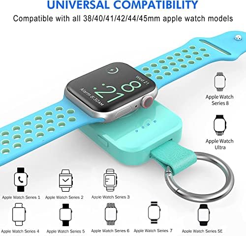 i.VALUX Compact Wireless Charger for Apple Watch – Keychain-Friendly 1000 m Ah Power Bank, Fast Magnetic Charging for Series 10/9/8/Ultra/7/6/5/4/3/2/SE – Perfect Travel Companion & Birthday Gift for Her – Sleek White Design