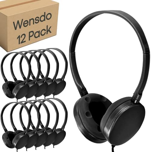 Bulk Headphones for Kids 12 Pack – Premium Wired Earphones with Superior HD Sound Quality for Classroom Learning and Play, Mixed Colors for Inclusive Use, Compatible with 3.5 mm Devices – Essential Audio Gear for Educational Environments
