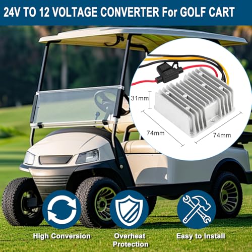 Ultimate 24 V 145 W DC-DC Voltage Regulator – Versatile Step Down/Up Converter (9 V-40 V to 24 V, 6 A) – Durable Waterproof Power Supply for Enhanced Golf Cart Performance and Accessory Compatibility