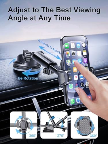 Military-Grade 3-in-1 Car Phone Holder: Unmatched Stability & Flexibility with 2025’s Best Suction Cup for Dashboards, Windshields, and Vents – Universal Compatibility for i Phone and Samsung – Hands-Free Safety and Convenience for Every Driver