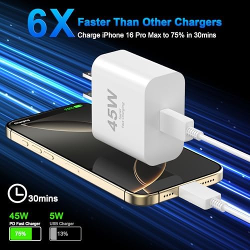 Maximize Your Google Pixel Charging Potential with the 45 W USB-C Wall Charger and 10 FT Cable – Lightning-Fast Charging for Pixel 9 to 3 XL Models – Sleek, Durable Design for Home and Travel – Unleash Efficiency and Compatibility for Every Lifestyle