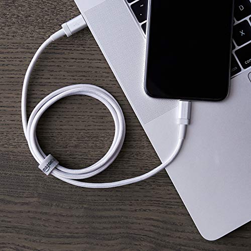 Amazon Basics 6-Foot Nylon Braided USB-C to Lightning Charger Cable – Fast Charging Power for i Phone 14/13/12/11/X/XS Pro/Pro Max/Plus – MFi Certified Durability in Dark Gray – Optimal Performance for Apple Devices on the Go