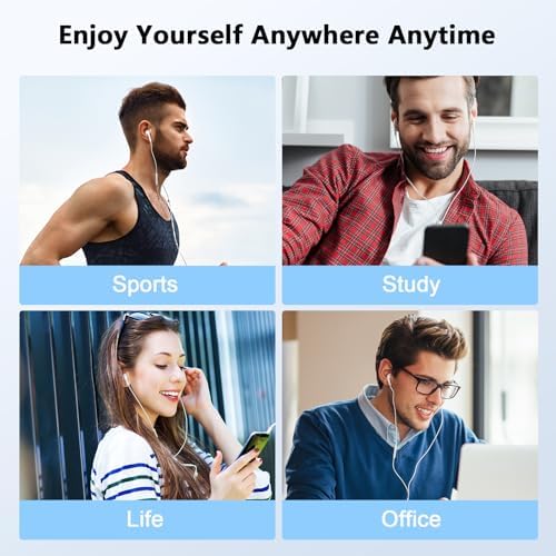 High-Fidelity Wired Earbuds for i Phone – 2-Pack with Advanced Noise Cancellation & Built-In Microphone – Perfectly Compatible with i Phone 14, 13, 12, 11 Pro Max, XS, XR, X, 8, 7 – Ergonomically Crafted for All-Day Comfort & Superior Audio Clarity – Ideal for Music Lovers and Gamers Seeking Exceptional Sound Quality