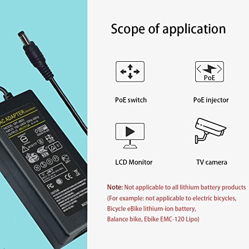 High-Performance 48 V 3 A AC/DC Power Supply Adapter – 144 W Versatile Charger for POE Routers & Control Systems – Reliable Senshunshiye Switching Power Transformer with 5.5 x2.5 mm Interface for Enhanced Device Compatibility and Safety Features
