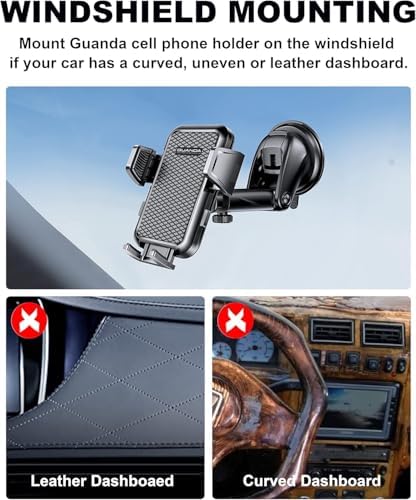 Versatile 3-in-1 Car Phone Holder: Ultra-Stable Suction Mount for Windshield, Dashboard, and Desk – Hands-Free Smartphone Stand Compatible with i Phone & Samsung – Optimal Viewing & Safe Navigation Accessory for Drivers