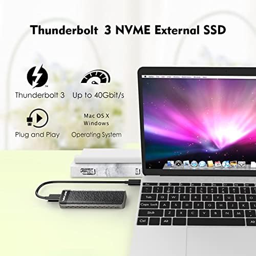 WAVLINK 40 Gbps NVMe M.2 Enclosure for Thunderbolt 4/3 & USB 4 – High-Speed SSD Storage Solution for Mac & Windows, Compatible with M Key/B+M Key 2280 SSDs, Includes Heatsink for Optimal Cooling & 50 cm Cable, Supports Up to 4 TB Capacity for Efficient Data Management