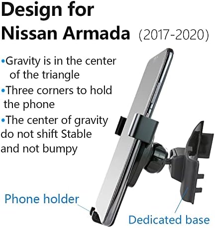 Ultimate Car Phone Holder for Nissan Armada 2021-2024 & Infiniti QX80 2022-2024 – Premium Auto Navigation Bracket for Secure Smartphone Mounting, Effortless Access to Navigation & Hands-Free Calls, Stylish Interior Enhancement, Tool-Free Installation, and 360-Degree Viewing Flexibility