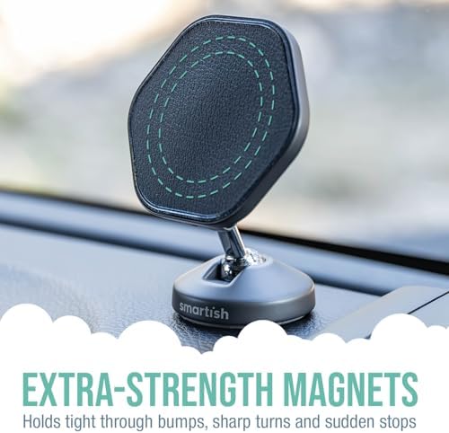 Elevate Your Driving Experience with the Smartish Mag Safe Car Mount – Mountaineer | Premium Magnetic Phone Holder for i Phone 16/15/14/13/12 | Extra Strength Adhesive for Secure Dashboard Mounting | Stylish Beige Design with 360-Degree Rotation for Optimal Viewing | Perfect Accessory for Seamless Connectivity and Navigation