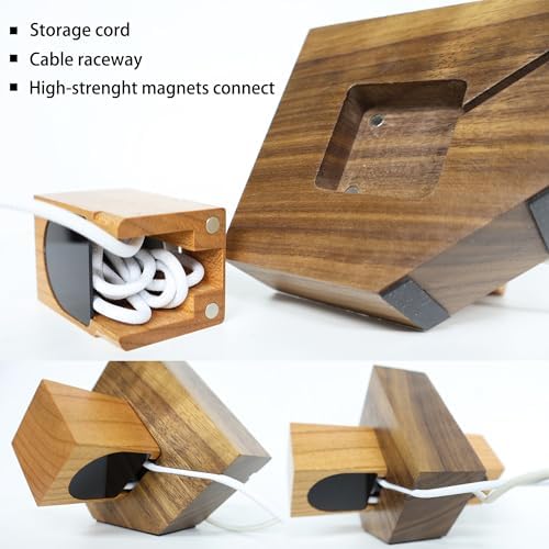 Transform Your Charging Setup with Our Elegant Black Walnut Dual i Watch Dock – Premium Stand for Apple Watch Ultra 2, SE, Series 10-1 (38-49 mm) – Chic Acrylic & Wood Fusion with Anti-Slip Base for Reliable Charging – Optimize Your Space with a Dual Device Charging Station Tailored for Apple Watch Aficionados and Tech Lovers.