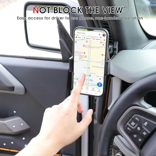 BESTAOO Premium Adjustable Dash Phone Mount for 2021-2025 Ford Bronco – Essential Driver-Side Cell Phone Holder for Effortless Navigation & Communication – Superior Stability with Universal Smartphone Compatibility