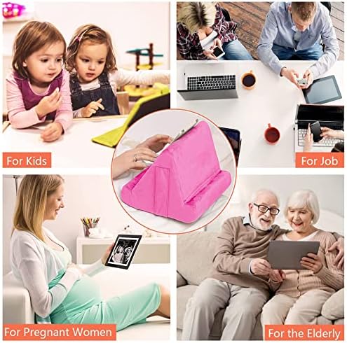 Ultimate Comfort Multi-Angle Tablet Holder and Phone Stand Set – Lightweight and Sturdy Design with Storage Pocket – Ergonomic Cushion for Enhanced Stability and Versatile Use – Modern Black and Light Green Aesthetic for Stylish Workspaces and On-the-Go Convenience