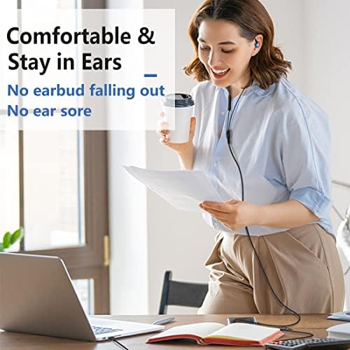Premium USB Earbuds with Microphone – Versatile Wired Headset for Gaming, Work, and Music | 6.5 Ft Flexible Cord for Unrestricted Movement | Superior Comfort with Over-Ear & In-Ear Design | Integrated Mute Control for Seamless Communication | Includes Protective Case for Travel | Exceptional Audio Clarity for PC, Mac, PS4 & PS5