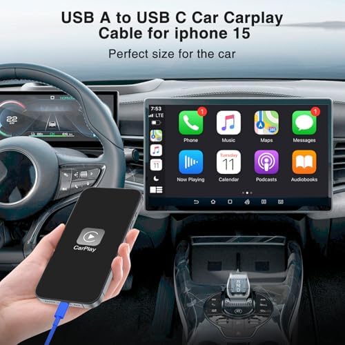 3-Pack Black [3.3FT+3.3FT+6FT] USB A to USB C Cable，USB to USB C Car Carplay Cable for iPhone 16 15 Pro Plus Pro Max，for iPad Pro/Air/Mini，for Samsung S24/S23/S22，for MacBook Pro/Air and More – Enhanced Compatibility and Speed