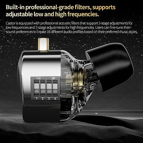 KZ Castor Hi Fi Dual Dynamic Driver Earbuds – Ergonomic In-Ear Headphones with Tunable Sound Profile, 0.75 mm Detachable Cable, Premium Silver Design for Enhanced Audio Quality and Comfort, Perfect for Music Lovers and Professionals