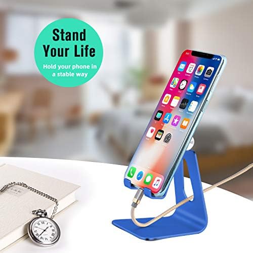 Adjustable Cell Phone Stand, Phone Holder,Tablet Stand Dock,Aluminum Desktop Compatible with iPhone 12 iPad,Samsung Galaxy,Google All Smart Phone/Tablets Under 10 in-Rose Gold + Royal Purple – Enhanced Compatibility and Speed