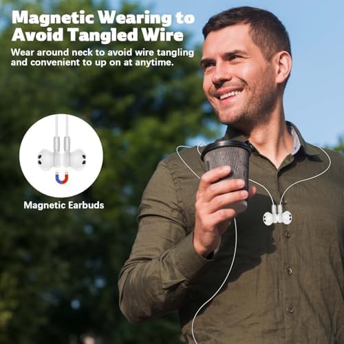 Premium USB C Noise-Canceling Earbuds with Microphone – Advanced In-Ear Headphones for i Pad A16, Galaxy Z Flip 7, Fold 6, S25, i Phone 16 Pro Max, Pixel 9 – Tangle-Resistant Magnetic Design for Exceptional Sound Clarity & Comfort – Ideal for Audiophiles Using i Phone & Android Devices