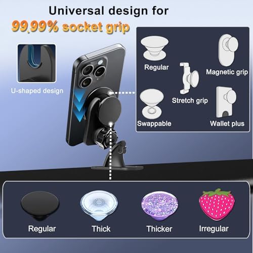 Revolutionary CD Slot Phone Holder for Enhanced Driving Convenience – 360° Rotatable Car Mount, Compatible with Pop Sockets and Mag Safe Wallets, Sleek Black Design for Maximum Stability and Safety