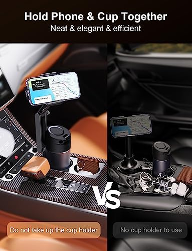 Dual-Function Car Cup Holder and Phone Mount – Adjustable Holder for 4-7 Inch Devices – Sturdy and Versatile Automotive Accessory for Secure Smartphone and Beverage Storage – Perfect for Every Drive