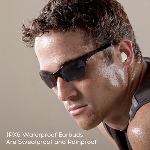 Sunvito Bluetooth 5.3 Mini Invisible Sleep Earplugs for Side Sleepers – Ultimate Noise-Cancelling Wireless Headphones in Beige – Designed for Comfort and Sound Isolation During Sleep, Workouts, and Outdoor Activities – Tailored for Small Ears with Ergonomic Fit and Extended Battery Life