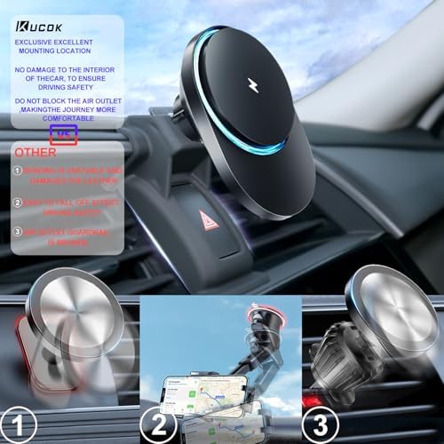 Mag Safe Civic Mount Charger for 2016-2021 Honda Civic – Premium Fast Charging Solution for i Phone 16/15/14/13/12/Mini Series with Intelligent Heat Dissipation – Effortless Installation & Secure Grip for Enhanced Driving Safety and Convenience