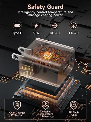 Upgrade Your Charging Game with the 30 W MFi Certified Fast Charger for i Phone 16 e – Includes 6.6 ft Durable USB-C Cable for Optimal Performance and Versatile Use – Perfect for i Phone 16 Plus, 16 Pro Max, 15, and i Pad Pro – Compact, Lightweight Design for Home, Office, and Travel
