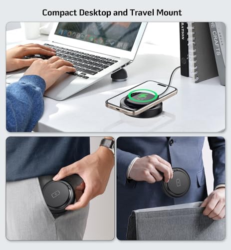 Revolutionary Magnetic Wireless 15 W Fast Mag Safe Charging Pad for i Phone 16 Series and Air Pods – Superior Efficiency with Intelligent Temperature Control and LED Indicator for Uninterrupted Charging Experience – Ultimate Foldable Charging Station for Tech Enthusiasts and Apple Devices