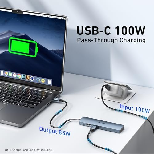 Transform Your Workspace with the BENFEI 6-in-1 USB C Hub: 4 K HDMI Output, Lightning-Fast 10 Gbps Data Transfer & 100 W Power Delivery for i Phone 15 Pro/Max, Mac Book & i Pad Pro – Ultimate Connectivity Solution for Professionals and Tech Enthusiasts!