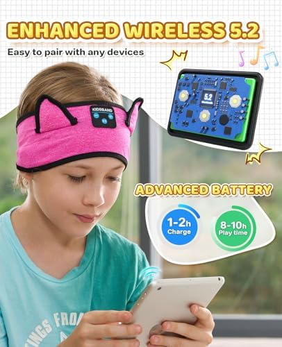 Ultimate Kids Bluetooth Headphones for Safe and Stylish Listening – Versatile Wired Playback Option with Volume Limiting Technology – Durable and Lightweight Design for Travel, School, and Home Use – Adjustable Headband for Customized Comfort – Compatible with Kindle, Tablets, and Cell Phones – Perfect for Boys and Girls