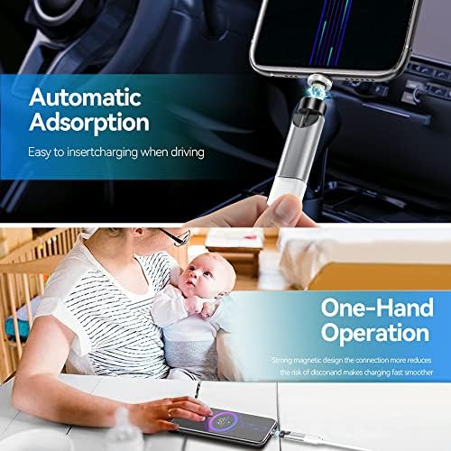 Revolutionize Your Charging with 540° Rotate Magnetic Charging Cables – 6.6 ft, 3-Pack, Universal Compatibility for USB Type C & Micro USB Devices, Fast Charging & 480 Mbps Data Transfer for Effortless Connectivity