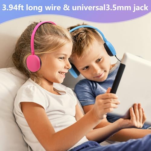 Vibrant 12-Pack Kids Classroom Headphones – Durable Multi-Color Wired Design with Adjustable Headband and 3.5 mm Jack for Optimal Comfort and Versatility – Perfect for Schools, Libraries, and Educational Settings – Lightweight and Resilient for Extended Use by Children and Teens