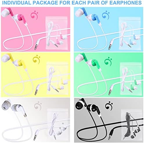 Vibrant 60-Pack Konohan Earbuds for Kids – Retro-Style Classroom Headphones, Individually Packaged for Hygiene, Ideal for Group Learning & Study, Compatible with All Devices, Durable Comfort for All-Day Use