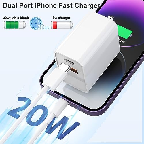 Swift Charge 20 W USB-C Charger for i Phone 15 & i Pad – 6 FT Cable Included – Rapid Power Solution for i Phone 16 Pro Max, i Pad Pro, Mini & Air – Lightweight, Durable, and Versatile Charging Block for All Your Devices – Say Goodbye to Long Wait Times with Enhanced Compatibility and Safety Features