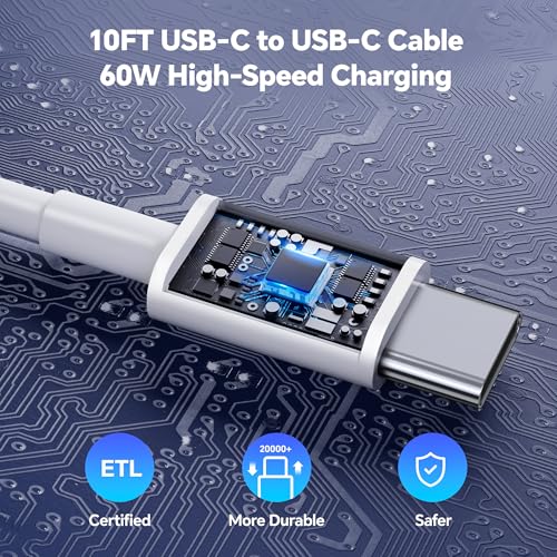 20 W Dual Port USB C & USB A Wall Charger with 10 ft USB C Fast Charging Cable – Ultimate Fast Charging Solution for i Phone 15/16, Pro Max, Plus, i Pad Pro & Android Devices – Compact, High-Speed, Enhanced Compatibility for Dual Device Charging