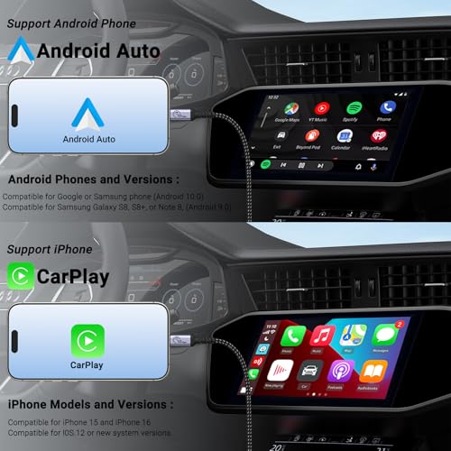 High-Speed 10 Gbps Android Auto USB C Cable (6.6 ft, 2-Pack) – Universal Compatibility for Fast Charging & Data Transfer with i Phone 16/15 & Samsung Galaxy – Durable, Versatile Cord for Seamless In-Car Connectivity