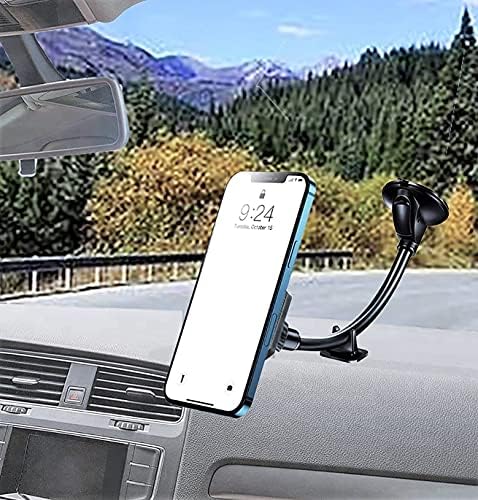 Upgraded 12″ Flexible Gooseneck Magnetic Phone Holder for Car – Ultra Strong X8 N50 Magnet Suction Cup Mount for Secure Dash & Windshield Use – Ideal for Smartphones, Tablets & Enhanced Driving Safety – TECOTEC Automotive Accessory