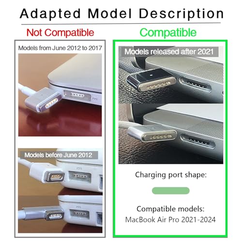 AJJ 140 W USB-C Magnetic Charging Cable – 2 m Nylon Braided for Mac Book M1 M2 M3 (2021-2024) – Fast, Reliable, and Stylish Charging Solution for On-the-Go Users