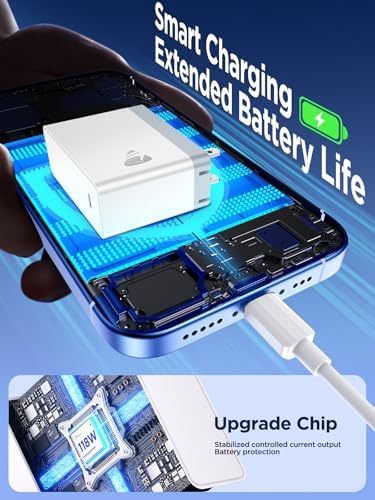 High-Efficiency 118 W USB-C Charger for Mac Book Pro & Air – Ultra-Fast Power Adapter with 6.6 ft Cable for Rapid Charging – Dynamic Battery Health Protection & Universal Compatibility for i Pad Pro, Galaxy Devices, Dell, Lenovo, and More