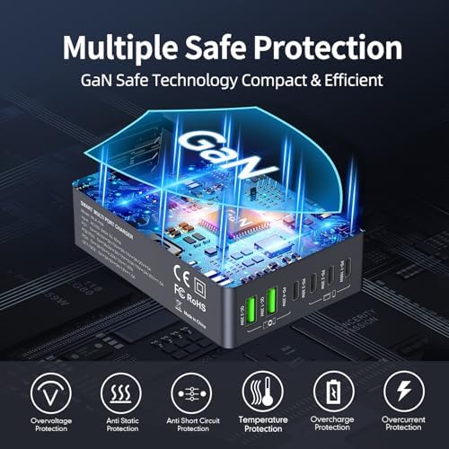 Revolutionize Your Charging Setup with the 220 W Ga N USB C 6-Port Fast Charger – Ultimate Power Hub for i Phone 16, Galaxy 25, Mac Book & More – Compact, Efficient, and Safe Solution for All Your Devices!