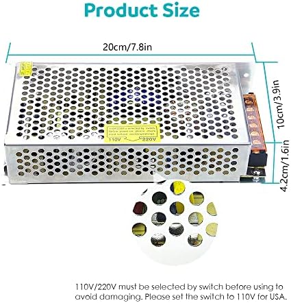 Aclorol 5 V 70 A Universal Power Supply – 350 W High-Efficiency AC to DC Transformer for LED Strips, CCTV Cameras, and Security Systems – Versatile Power Adapter with Rapid Switching Technology and Enhanced Compatibility for Optimal Device Performance