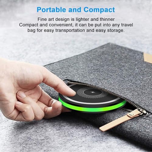 15 W Fast Wireless Charger Pad for Samsung Galaxy S25 Series & Google Pixel 9 – Ultra-Fast Charging with QC3.0 Adapter, LED Status Indicator, and Multi-Device Compatibility – Rapid Charge Your Phone in 2.8 Hours, Safe & Case-Friendly Design for Everyday Use