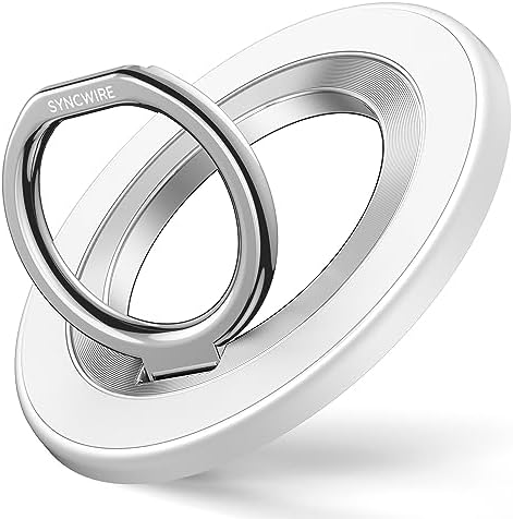 Syncwire Magnetic Phone Ring Holder – Titanium Alloy Kickstand for i Phone 12-16 Pro Max & Compatible Android Devices – Ergonomic Design, Enhanced Mag Safe Stability, Lightweight Grip for Ultimate Hands-Free Convenience