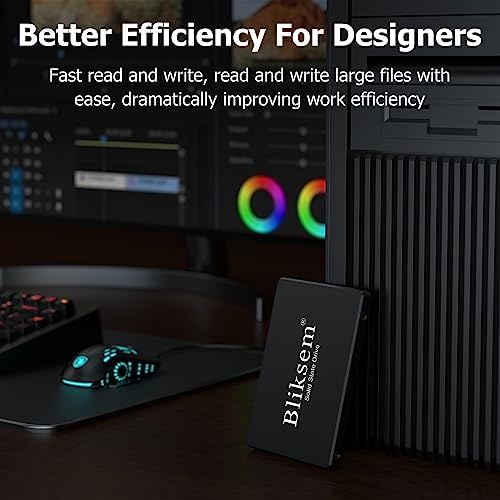 Bliksem 128 GB SATA III Internal SSD – Lightning-Fast 2.5″ Solid State Drive with 550 MB/s Data Transfer Speed – Elevate Your Laptop & PC Performance with Advanced 3 D NAND TLC Technology – Compact, Reliable, and Energy-Saving Upgrade for Gamers and Professionals