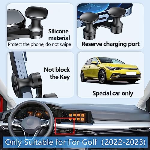 VW Golf 7 MK7 R GTI 2015-2021 Premium Car Phone Holder with 360-Degree Rotation | Enhanced Stability & Hands-Free Navigation | Effortless Installation & Sleek Aesthetic Design | Universal Smartphone Compatibility – Essential Auto Accessory for Modern Drivers