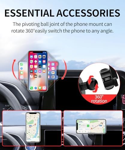 Car Phone Holder for Toyota Highlander 2020-2025 Accessories 8-Inch Screen Fixed Clip, 360° Rotation Phone Mount Compatible with MagSafe,Cell Phone Holder That Does Not Affect Air Vent – Enhanced Compatibility and Speed