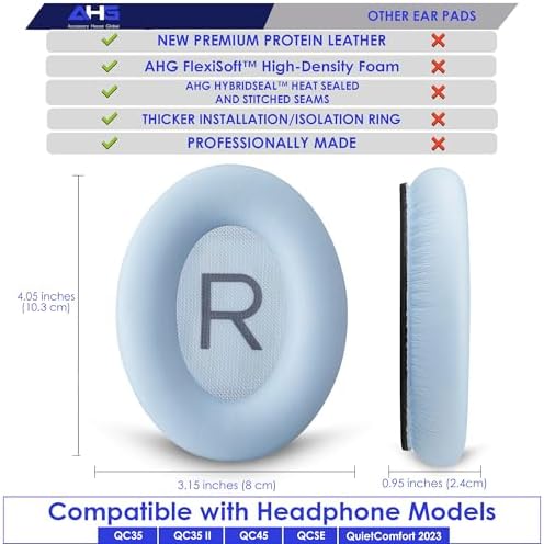 Ultimate Comfort Upgrade Kit: Premium Replacement Ear Pads & Headband Cushions for Bose Quiet Comfort 2023 Models (QC45, QCSE, QC35 II) – Easy DIY Installation in Elegant White Smoke for Superior Sound Quality and Long-lasting Durability