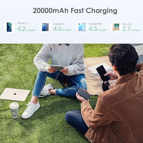 Ultra-Slim 20,000 m Ah Power Bank Duo – Fast Charging Portable Charger with Dual USB Outputs for i Phone 16/15/14/13/12/X and Samsung S24/S23 – Lightweight External Battery Pack for On-the-Go Power Solutions